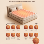 گرمایش تخت و تشک ضخیم 14 متری (دیمر جهت کنترل دما) نصب روی تشک 100 وات - تصویر 3