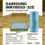 باتری لیتیوم یون 18650 سامسونگ 3200 میلی آمپر 10C ساخت 2023 (کارکرد صفر خالجوش دار) - تصویر 3